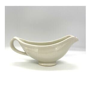 Vintage Tepco Restaurant Ware White China Gravy Sauce Boat USA 10" Wide